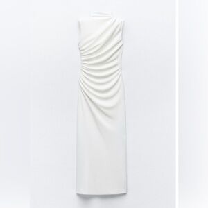 Zara- Sleeveless draped midi dress (brand new with tags)